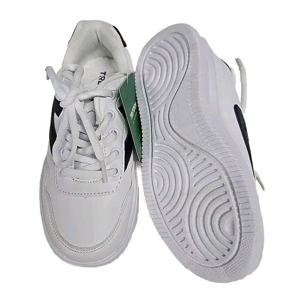 TRETORN Nylite Lace-Up Sneakers White Navy Eco Ortholite Insole KIDS Size 13 NEW